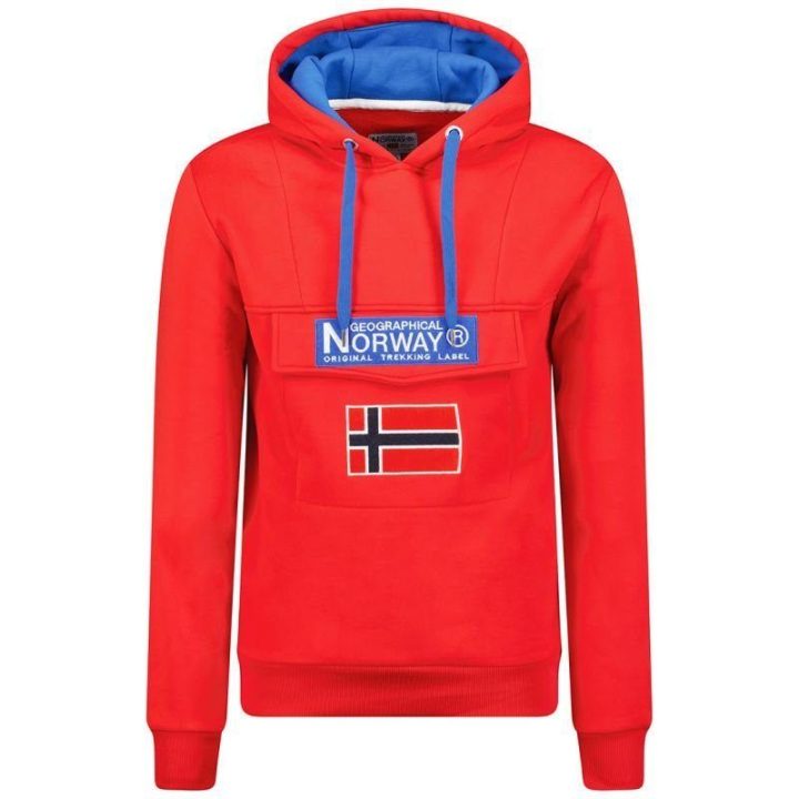 Vyriškas džemperis su gobtuvu Geographical Norway Gadrien, raudonas