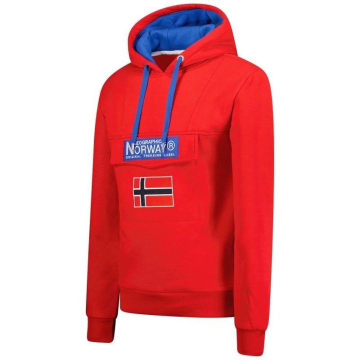 Vyriškas džemperis su gobtuvu Geographical Norway Gadrien, raudonas