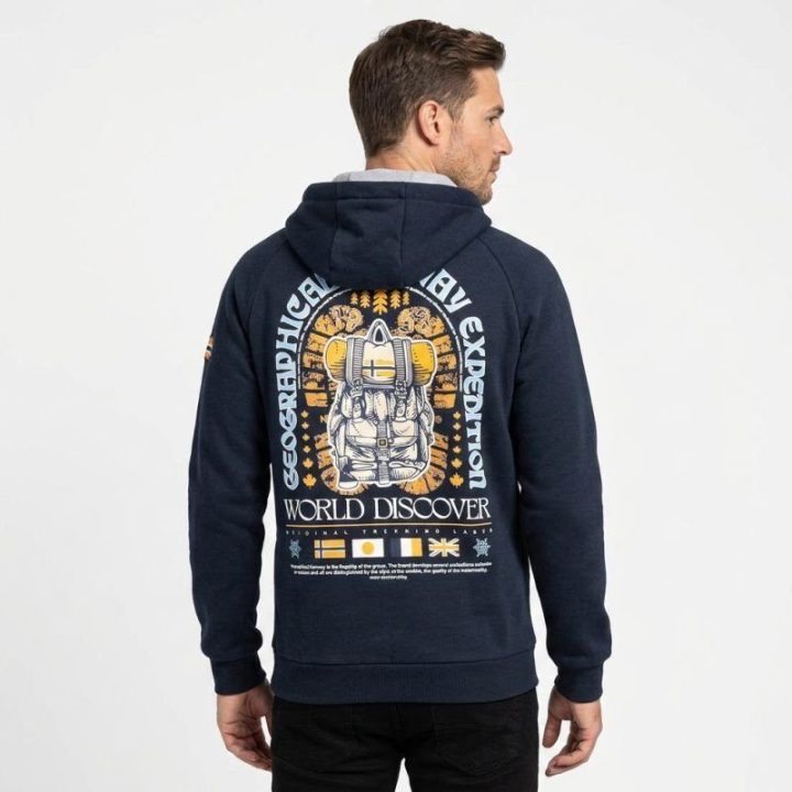 Vyriškas džemperis Geographical Norway Gakado DB 100, tamsiai mėlynas
