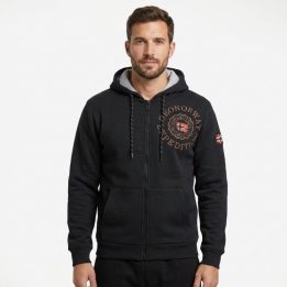 Vyriškas džemperis su gobtuvu Geographical Norway, juodas