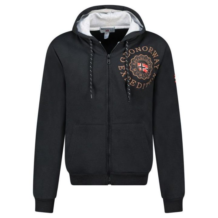 Vyriškas džemperis su gobtuvu Geographical Norway, juodas