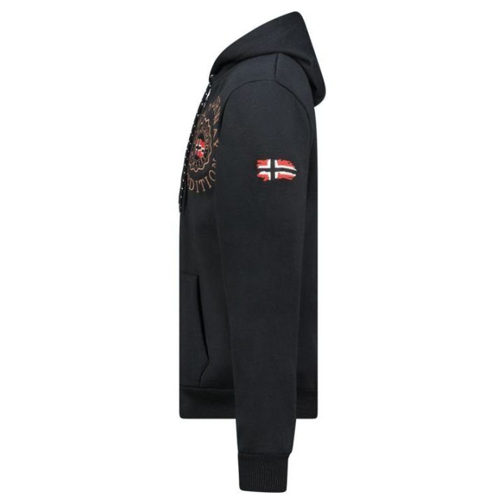 Vyriškas džemperis su gobtuvu Geographical Norway, juodas
