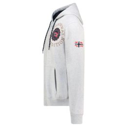 Vyriškas džemperis su gobtuvu Geographical Norway, pilkas melanžas