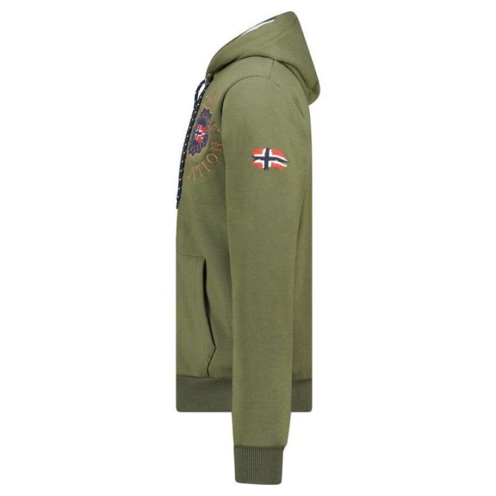 Vyriškas džemperis su gobtuvu Geographical Norway, chaki