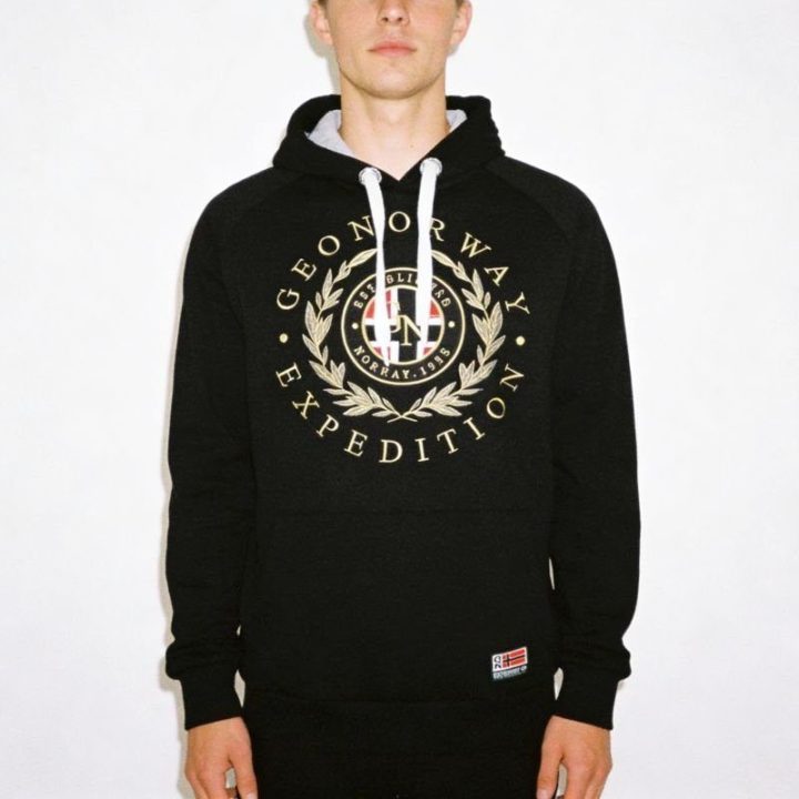 Vyriškas džemperis su gobtuvu Geographical Norway Giger DB 100, juodas
