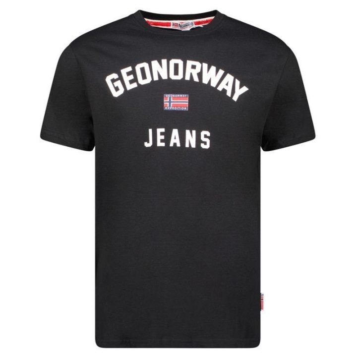 Vyriški medvilniniai marškinėliai Geographical Norway, juodi