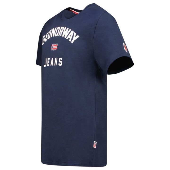 Vyriški medvilniniai marškinėliai Geographical Norway, tamsiai mėlyni
