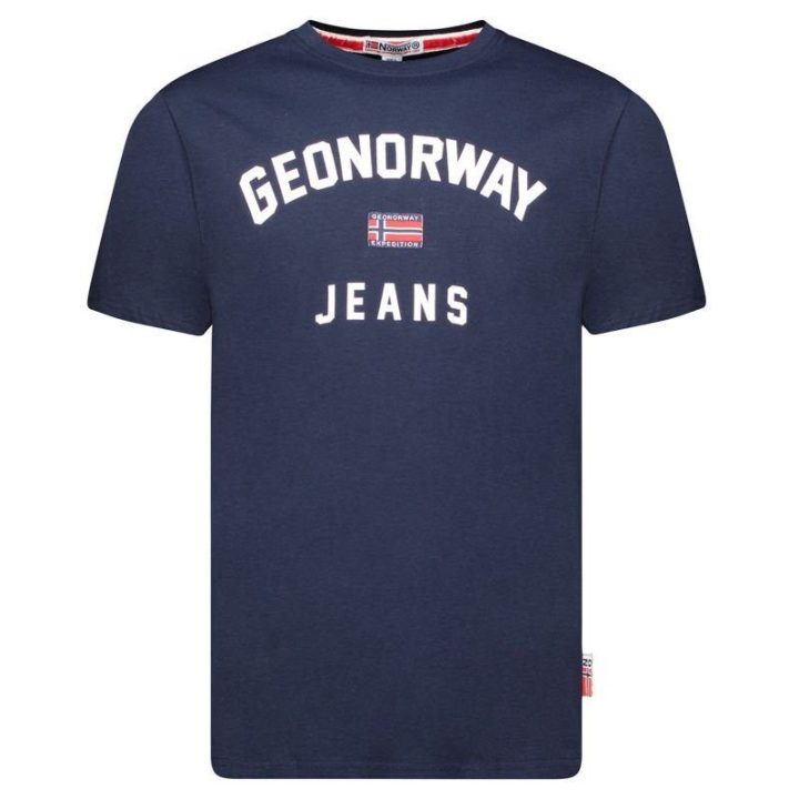 Vyriški medvilniniai marškinėliai Geographical Norway, tamsiai mėlyni