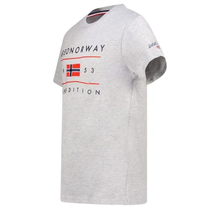 Vyriški medvilniniai marškinėliai Geographical Norway, pilki