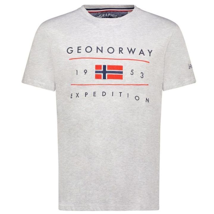 Vyriški medvilniniai marškinėliai Geographical Norway, pilki