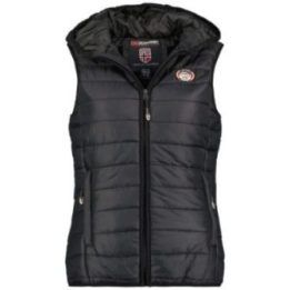 Liemenė mergaitėms su pašiltintu gobtuvu Geographical Norway, juoda
