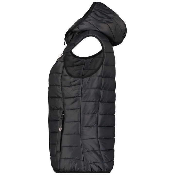 Liemenė mergaitėms su pašiltintu gobtuvu Geographical Norway, juoda