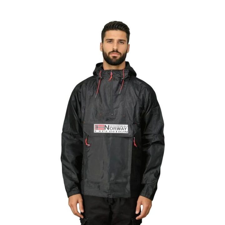 Vyriška striukė su hidrofobine danga Geographical Norway, juoda