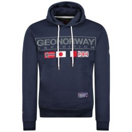 Vyriškas džemperis su gobtuvu Geographical Norway, tamsiai mėlynas