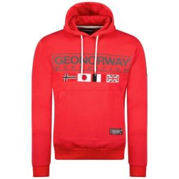 Vyriškas džemperis su gobtuvu Geographical Norway, raudonas