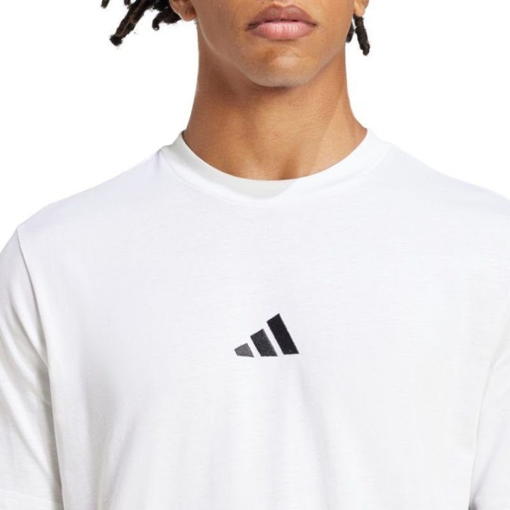 Vyriški medvilniniai marškinėliai adidas Essentials 3-Stripes, balti