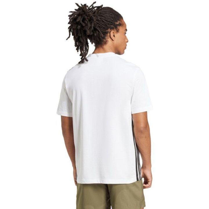 Vyriški medvilniniai marškinėliai adidas Essentials 3-Stripes, balti