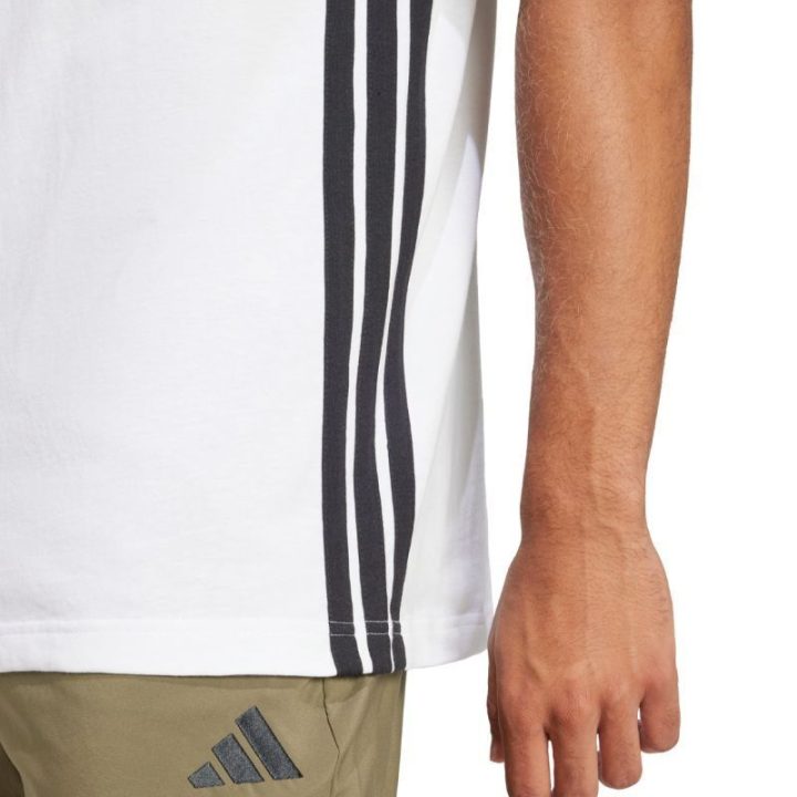 Vyriški medvilniniai marškinėliai adidas Essentials 3-Stripes, balti
