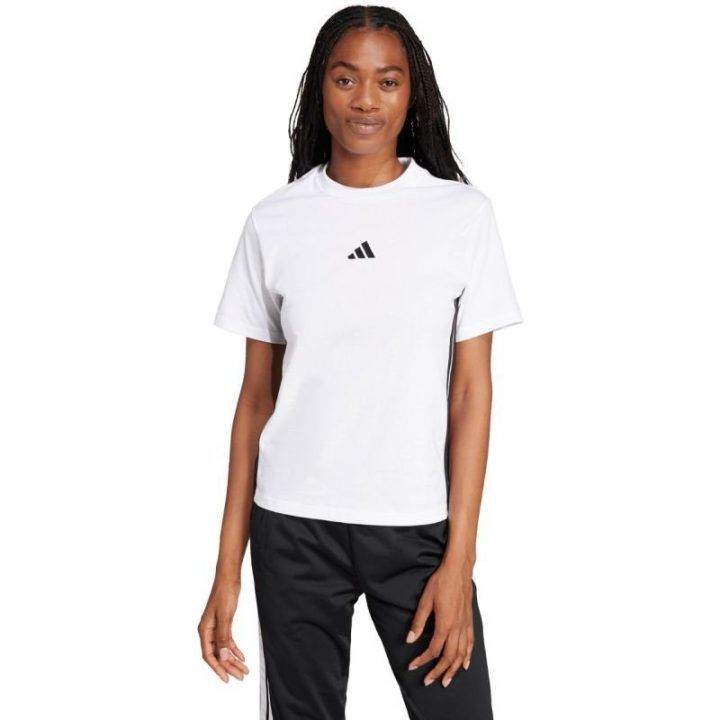 Moteriški marškinėliai adidas Essentials 3-Stripes, balti