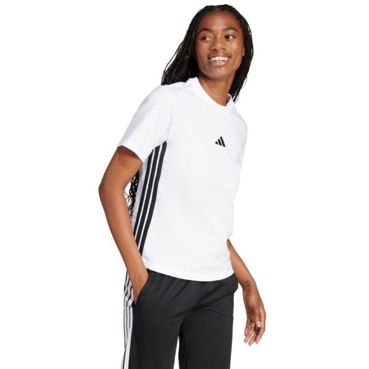 Moteriški marškinėliai adidas Essentials 3-Stripes, balti