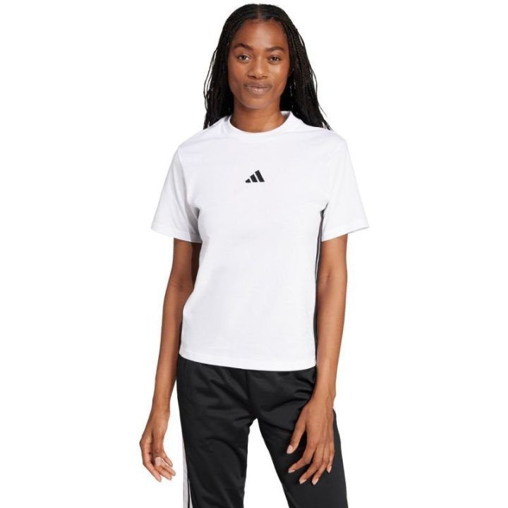 Moteriški marškinėliai adidas Essentials 3-Stripes, balti