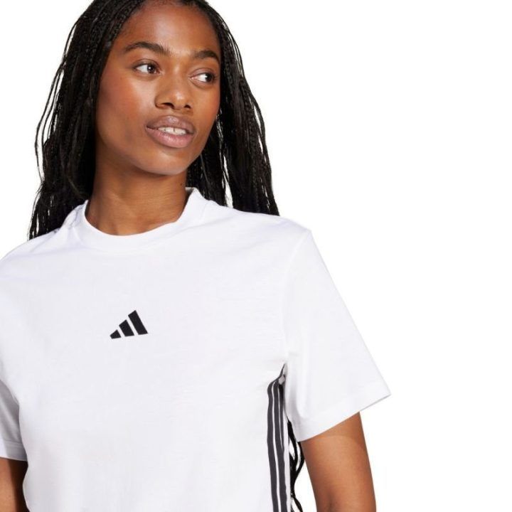 Moteriški marškinėliai adidas Essentials 3-Stripes, balti