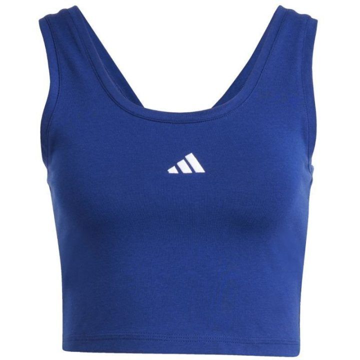 Moteriški trumpi medvilniniai marškinėliai be rankovių adidas Essentials, mėlyni