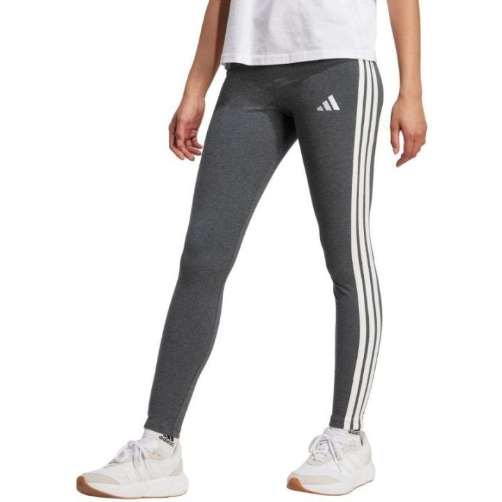 Moteriškos medvilninės tamprės adidas Essentials 3-Stripes, pilkos