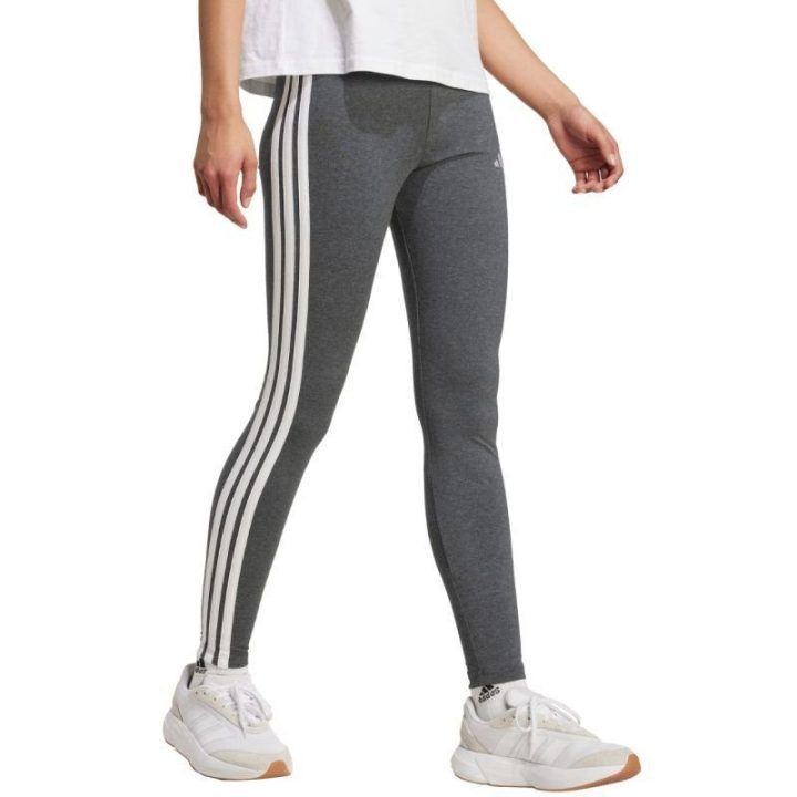 Moteriškos medvilninės tamprės adidas Essentials 3-Stripes, pilkos