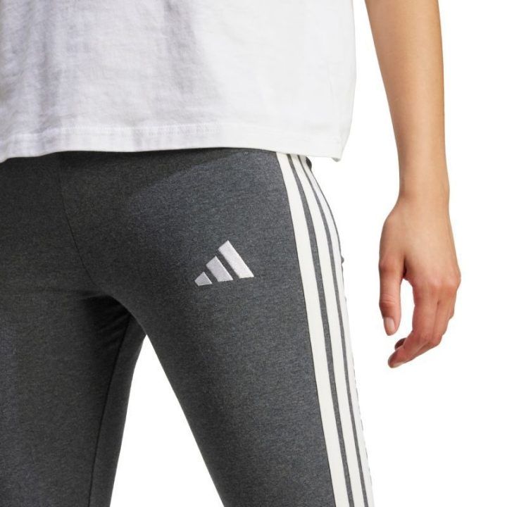 Moteriškos medvilninės tamprės adidas Essentials 3-Stripes, pilkos
