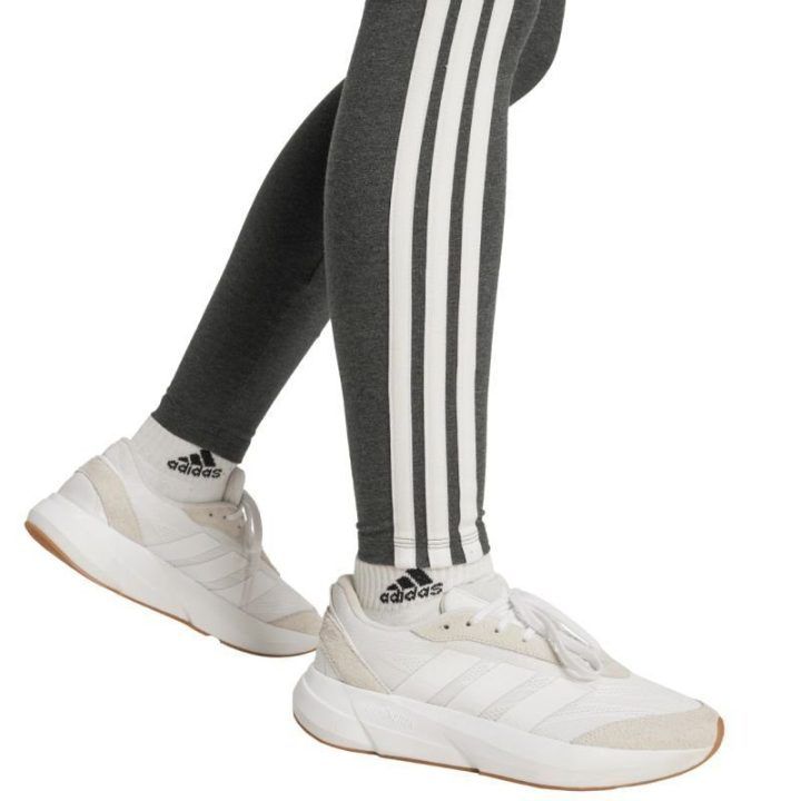 Moteriškos medvilninės tamprės adidas Essentials 3-Stripes, pilkos