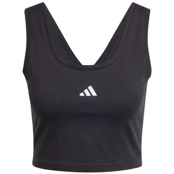 Moteriški trumpi medvilniniai marškinėliai adidas Essentials, juodi