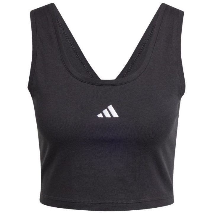 Moteriški trumpi medvilniniai marškinėliai adidas Essentials, juodi
