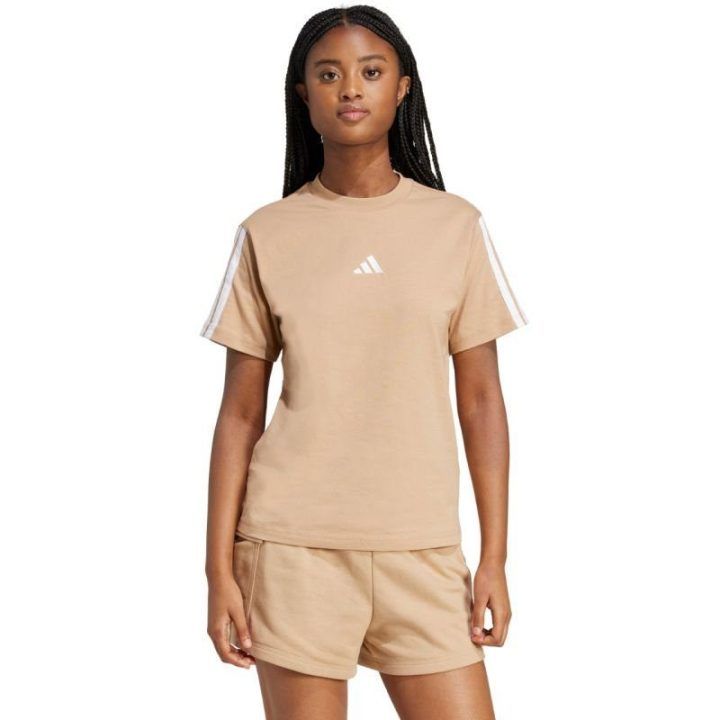 Moteriški medvilniniai marškinėliai adidas Essentials 3-Stripes Cotton