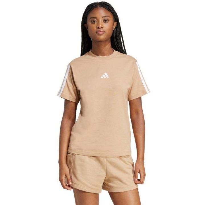 Moteriški medvilniniai marškinėliai adidas Essentials 3-Stripes Cotton