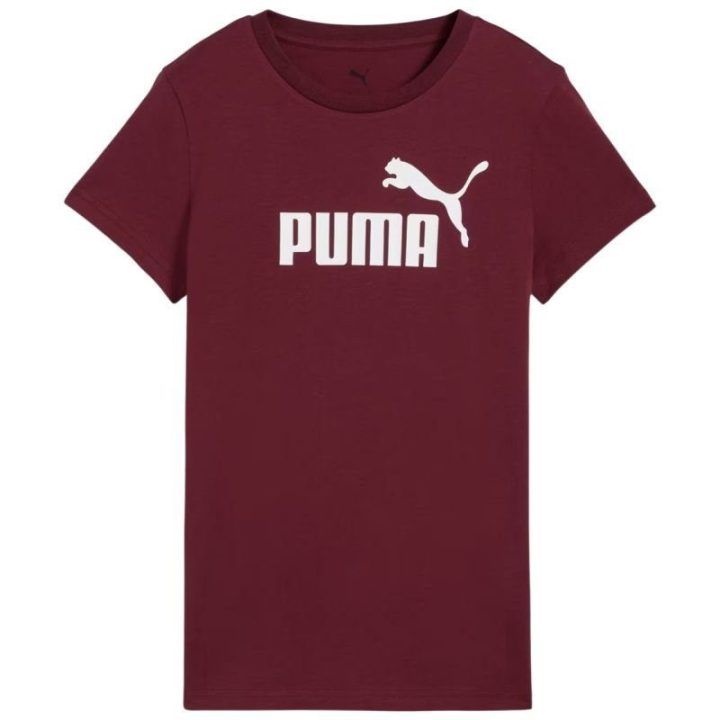 Moteriški medvilniniai marškinėliai Puma Ess No.1 Logo, bordo