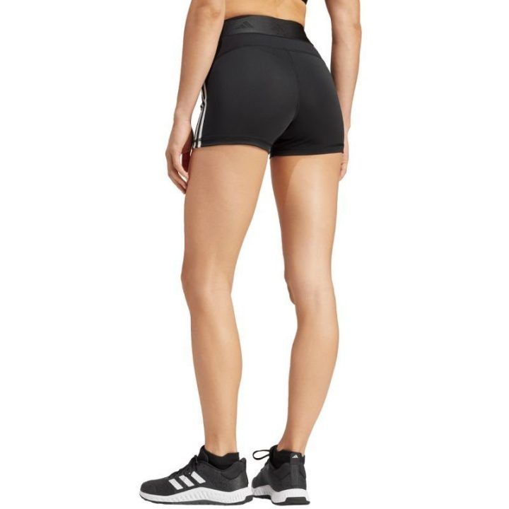 Moteriški šortai aukštu liemeniu adidas Hyperglam 3-Inch, juodi