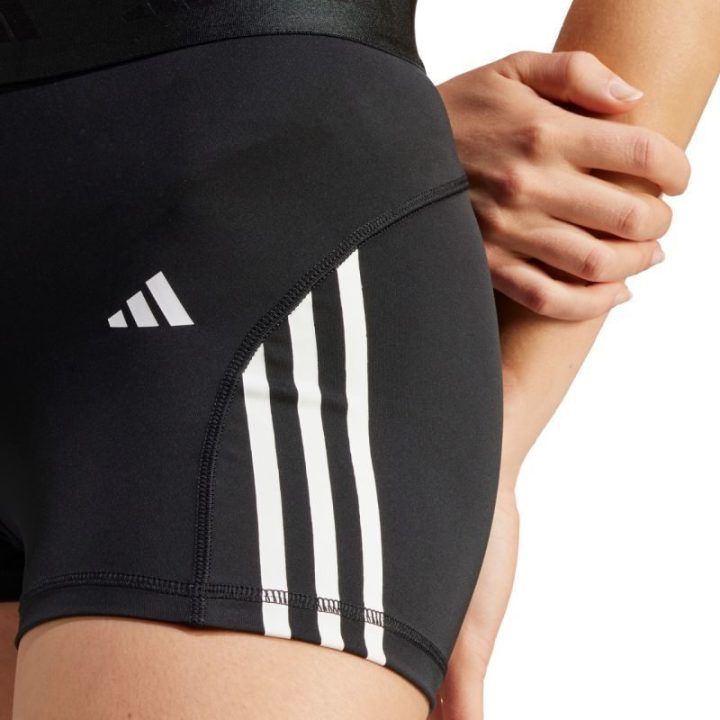 Moteriški šortai aukštu liemeniu adidas Hyperglam 3-Inch, juodi