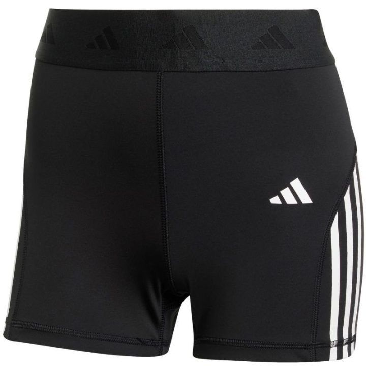 Moteriški šortai aukštu liemeniu adidas Hyperglam 3-Inch, juodi