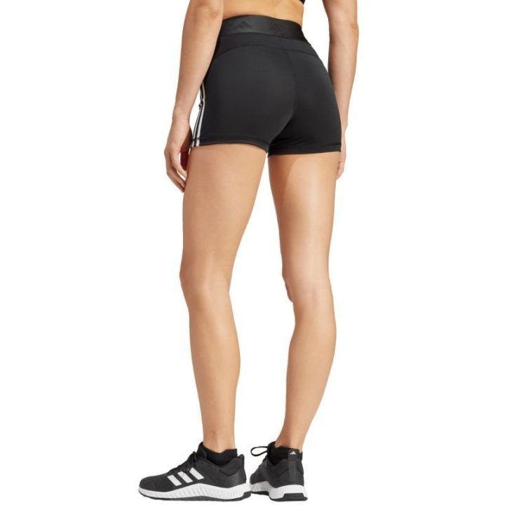 Moteriški šortai aukštu liemeniu adidas Hyperglam 3-Inch, juodi