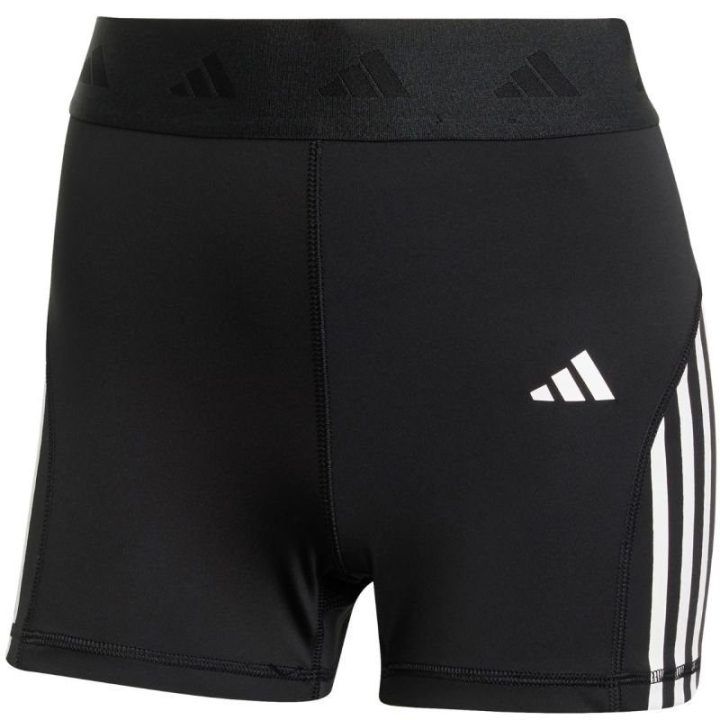 Moteriški šortai aukštu liemeniu adidas Hyperglam 3-Inch, juodi