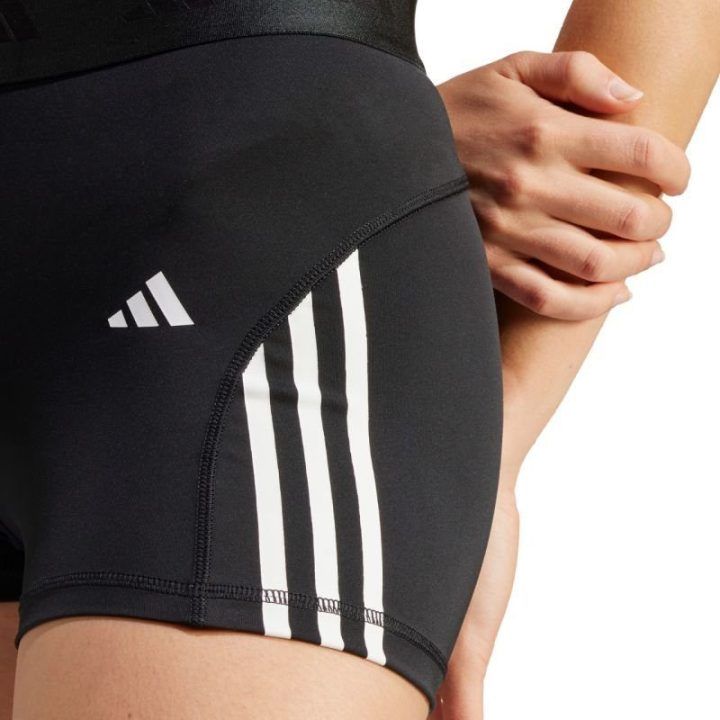 Moteriški šortai aukštu liemeniu adidas Hyperglam 3-Inch, juodi