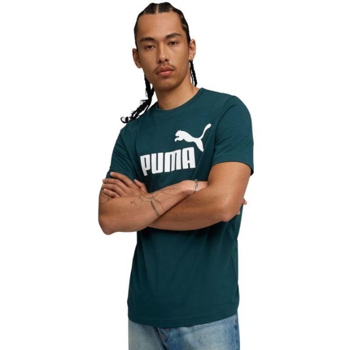 Vyriški medvilniniai marškinėliai Puma ESS No.1 Logo, žali