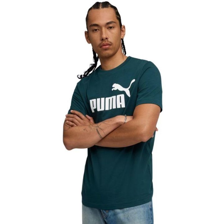 Vyriški medvilniniai marškinėliai Puma ESS No.1 Logo, žali