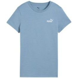 Moteriški medvilniniai marškinėliai Puma ESS Small No. 1, mėlyni