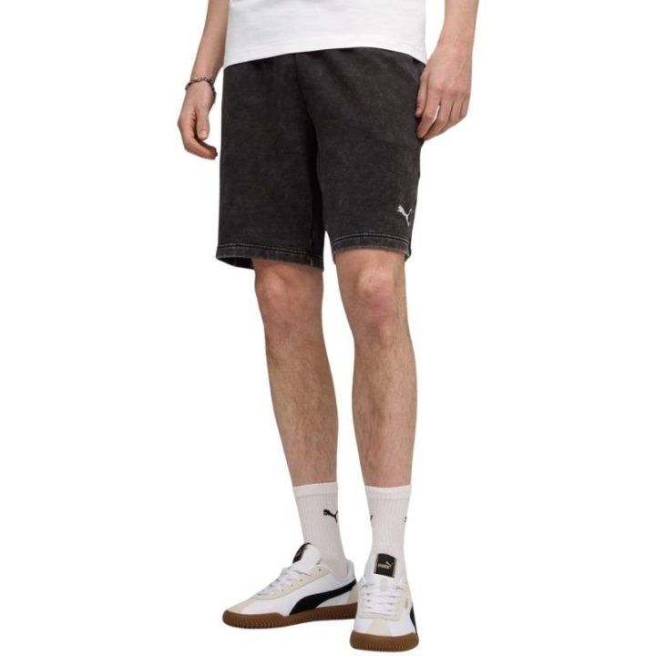 Vyriški šortai Puma Ess Elevated Relaxed Wash, juodi ir pilki
