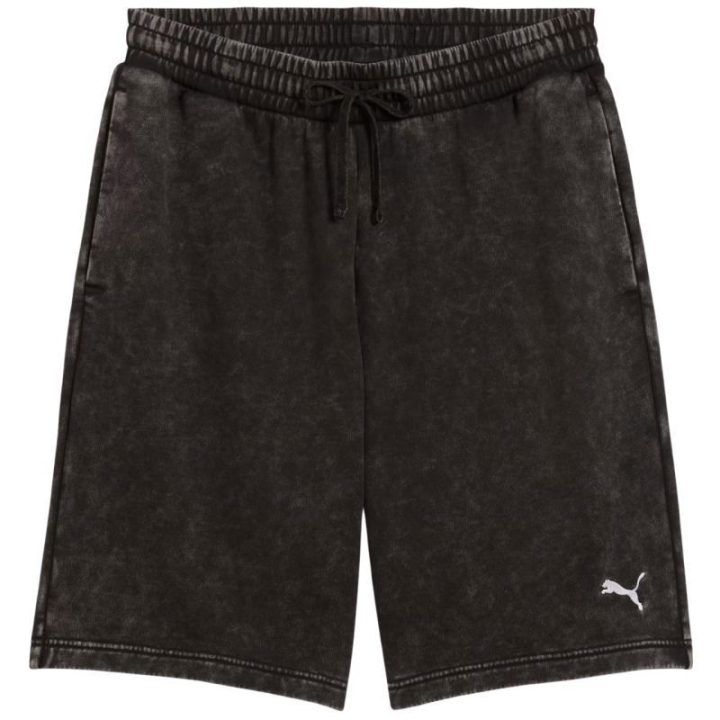 Vyriški šortai Puma Ess Elevated Relaxed Wash, juodi ir pilki