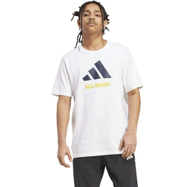 Vyriški medvilniniai marškinėliai su Real Madrid grafika adidas