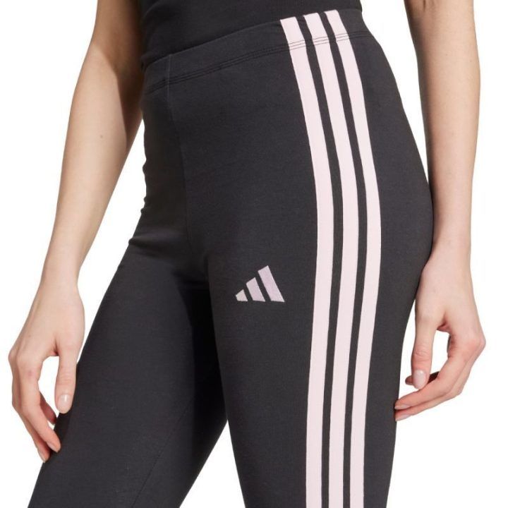 Moteriškos medvilninės tamprės adidas Essentials 3-Stripes, juodos