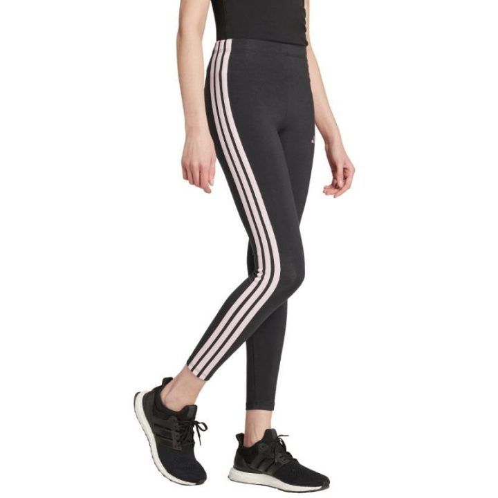 Moteriškos medvilninės tamprės adidas Essentials 3-Stripes, juodos